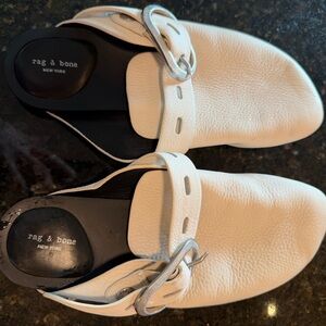 Rag & Bone Women’s White Leather Clogs